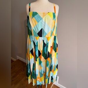 NWT Torrid Geo Multi Challis Sleeveless Midi Sundress -Torrid Size 3 (22-24, 3X)